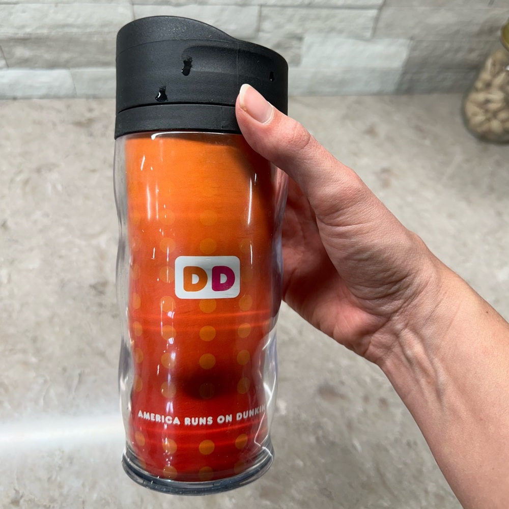 2007 Whirley Dunkin Donuts America Runs on Dunkin Travel Coffee Cup Tumbler Lid